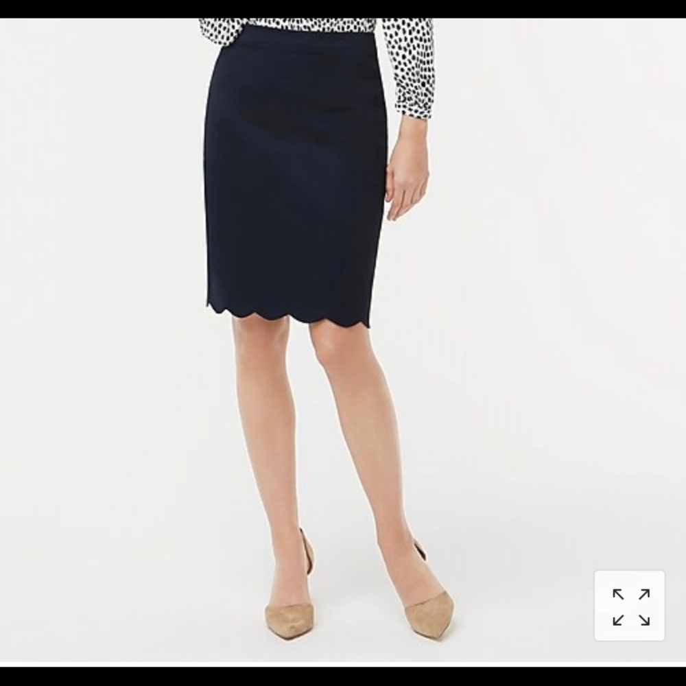 NWT j crew White scallop pencil skirt